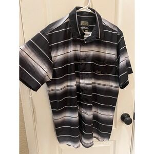 Dixxon Flannel Company The Low-Low Men Short Sleeve Button Up Shirt Black Grey L